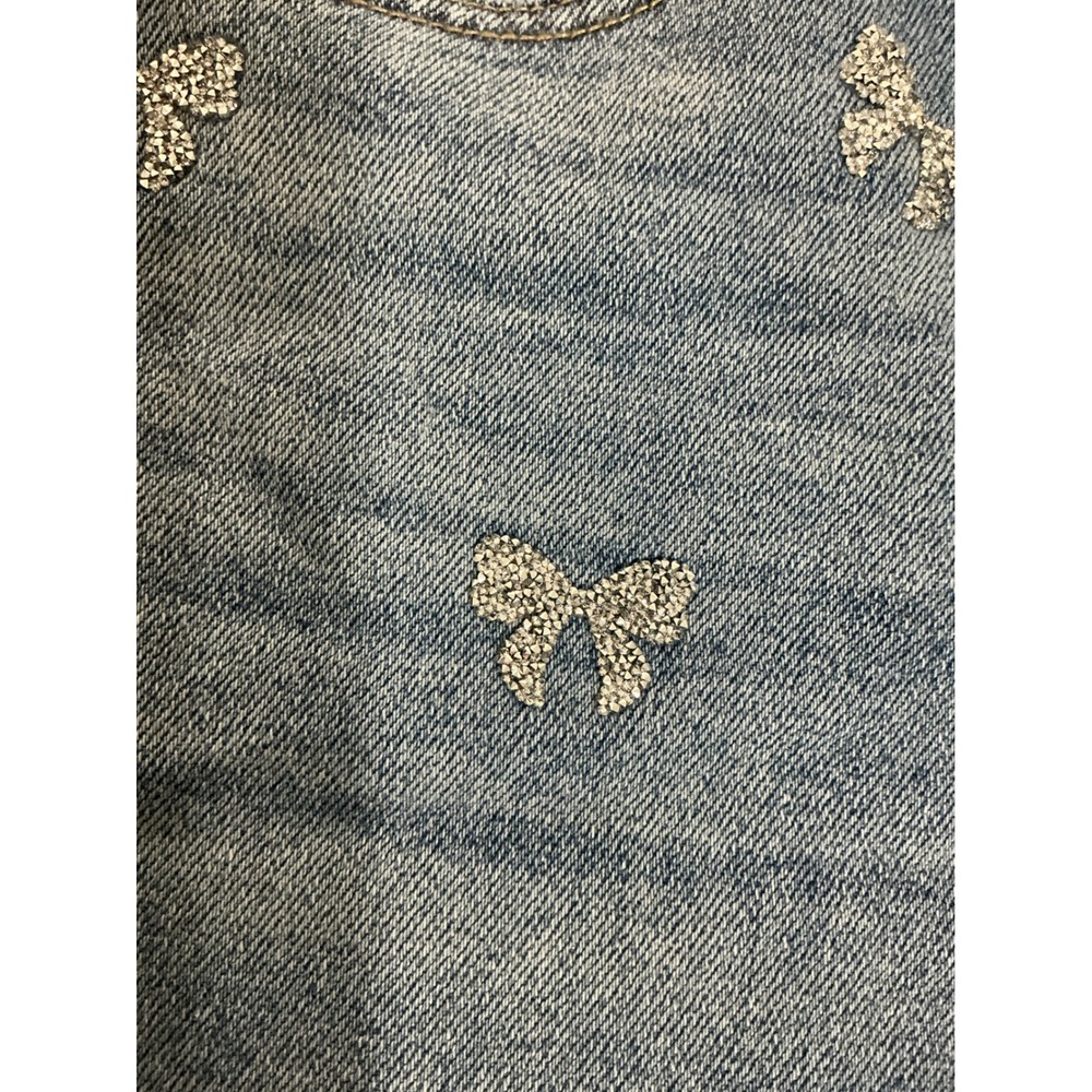 Poppy & Grace Women Glitter Bow Denim Shorts Size 26 High Rise Blue - Picture 9 of 9